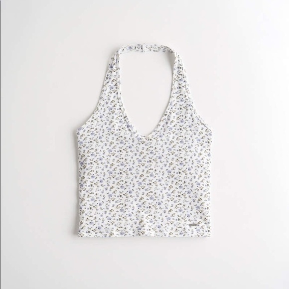🎄 Hollister halter top M red/white floral NWT - Picture 6 of 8